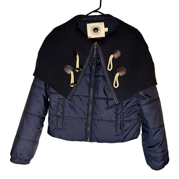 Anthropologie Daughters of the Liberation Navy Blue Toggle Quilted Jacket S - Picture 1 of 15